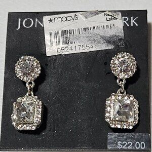 Jones New York Elegant Silver Tone Crystal Drop Earrings Fashion Jewelry Women